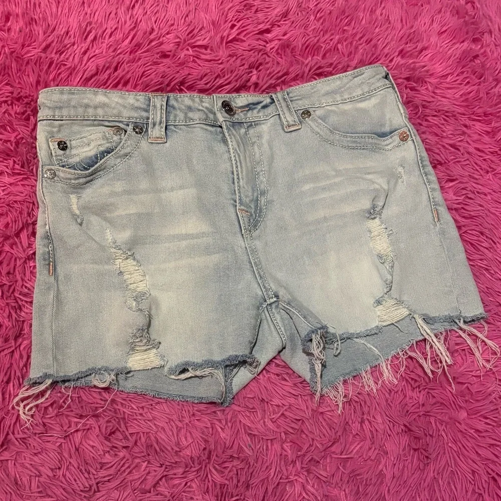 True Religion Mid Rise Curvy Shorts Women Size 30